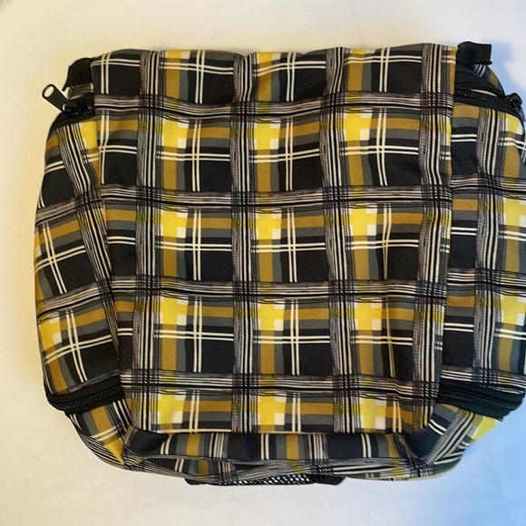 L.L. Bean yellow and black checkered hanging travel / cosmetic organizer bag. - Picture 7 of 8